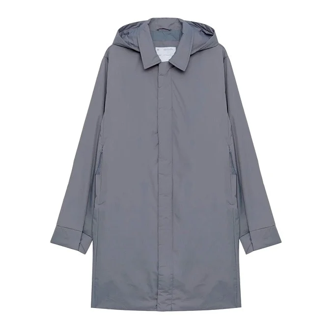 Утеплённый тренч унисекс SHU серый