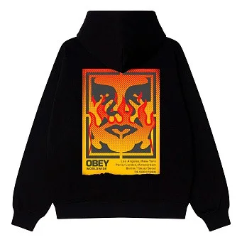 Толстовка Obey Obey Icon Stencil Flame Pullover