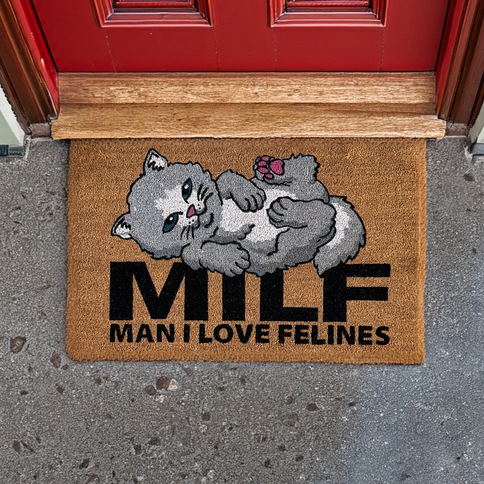 Коврик RIPNDIP Man I Love Felines Rug Brown